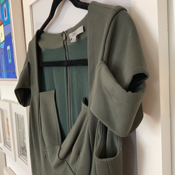 ZAC by ZAC POSEN Olive Fitted Dress With Notched Bust - Picture 6 of 6